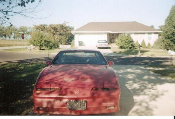 Front of the car after first being purchased before paint and new hood.