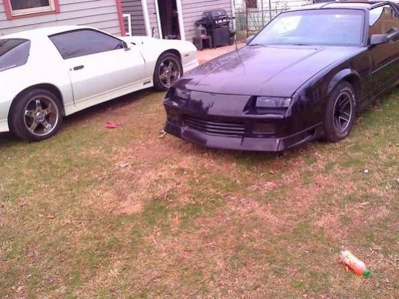 sittin next to my white iroc.