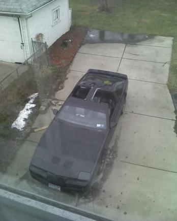 A shot of the car from my son's room.