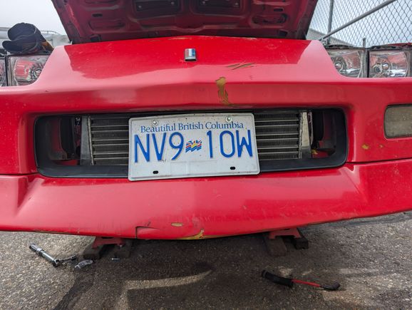 Moved intercooler into this spot because it's what I should have done the first time around.