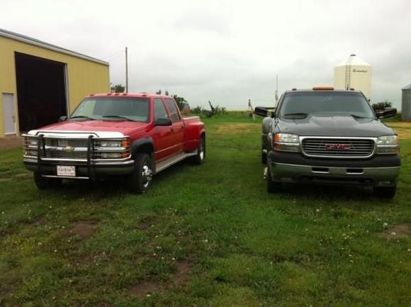 Our 1999 454 and 2002 duramax Duallys