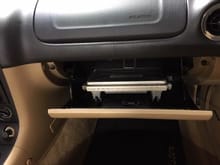 I did the same thing with mine except I flipped it over.  It fit good around the contour of the inner glove box 