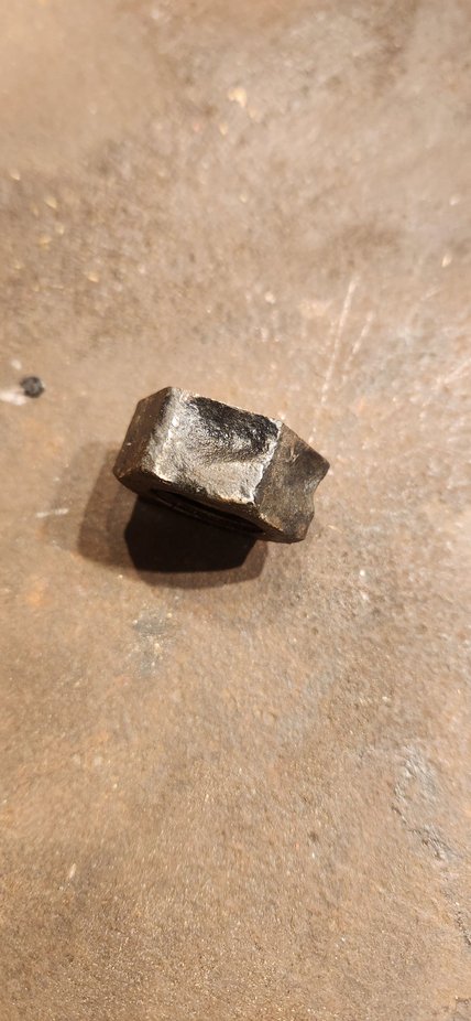 Pitman arm nut obviously needed to be discarded and doesnt belomg going back on the truck. New one ordered.