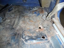 rust at driver side rear cab mount!