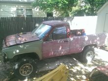 totally stripped (except dash and headliner) and scuffing up the old paint