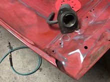 Removing the fuel filler steel hose section was a bear. All three screws needed to be drilled out. I think they’ll get replaced with stainless Allen screws or hex bolts. 