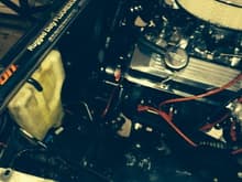 Used a belt driven fan stock fan shroud and stock v6 rad never gets over 180