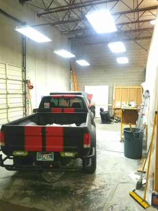 back work area with new lights installed....much better!