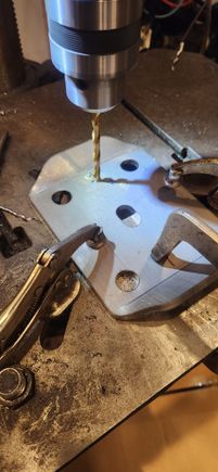 Laid out both plates and drilled a 17/64 hole for the M8 tap ill be using