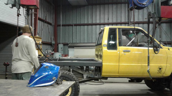 setting up the main frame of the bed