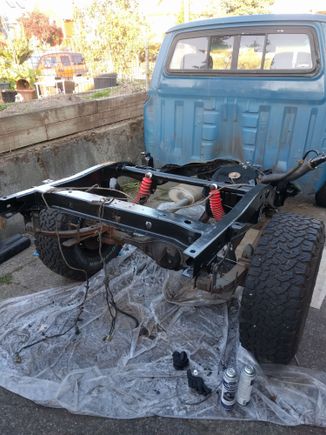 Two coats of por15 plus topcoat and coated the inside of the frame with eastwood frame coating spray