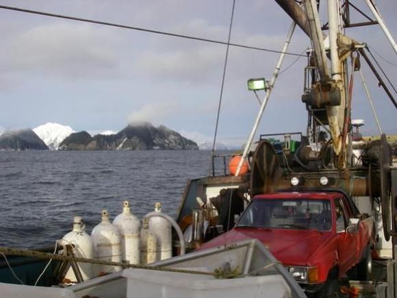 Transporting on boat, entering Resurrection Bay, Alaska