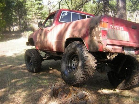 When we first built her, just springs and body lift