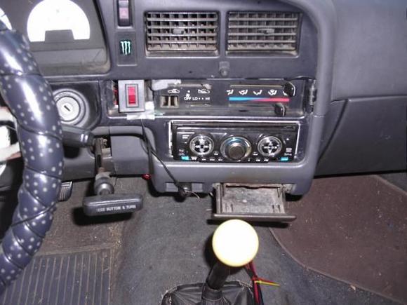 dash mods:  $10. cd player with power toggle switch / map LED light and switch ( in cig lighter plug) / Q-Ball shifter knob