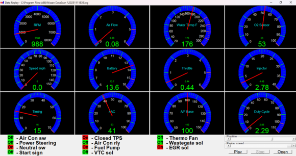 This pic is what the readings looked like when I idle it without the MAF plugged in. 