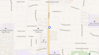 Map for Yardley Gardens Apartments - Merced, CA