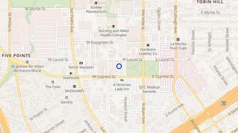 Map for Aurora Apartments - San Antonio, TX