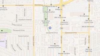Map for Glenwood Village Apartments - Boulder, CO