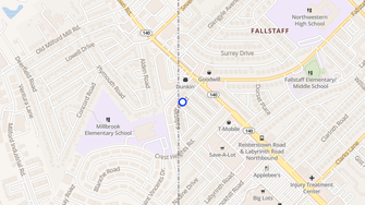 Map for Fallstaff Apartments - Baltimore, MD